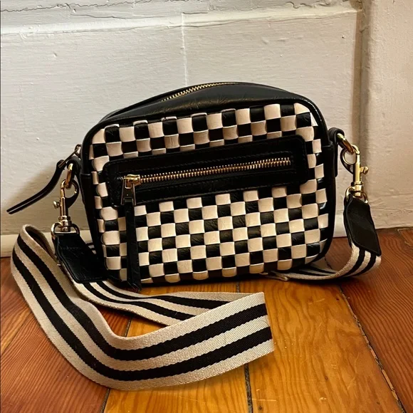 Universal Thread Black and White Checkered Crossbody Bag - Picture 1 of 5